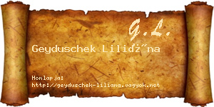 Geyduschek Liliána névjegykártya